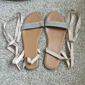 ASOS WW Lace-Up Ankle Sparkly Sandals